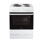 Amica AFS1630WH Electric Cooker - 60cm - Solid Plate Hob - Single Oven - 9 Functions - White - Triple Glazed Door